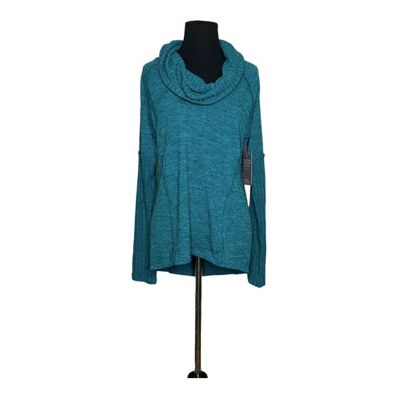 Threads 4 Thoughts teal green long sleeves cowl neck sweater size S - Picture 10 of 14